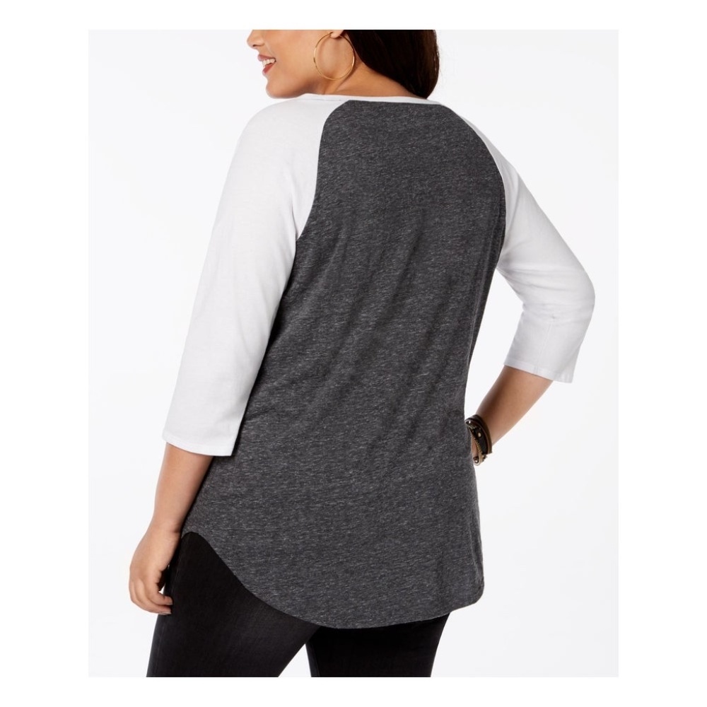 Made Right Womens Gray Color Block Graphic NWT - Picture 2 of 2
